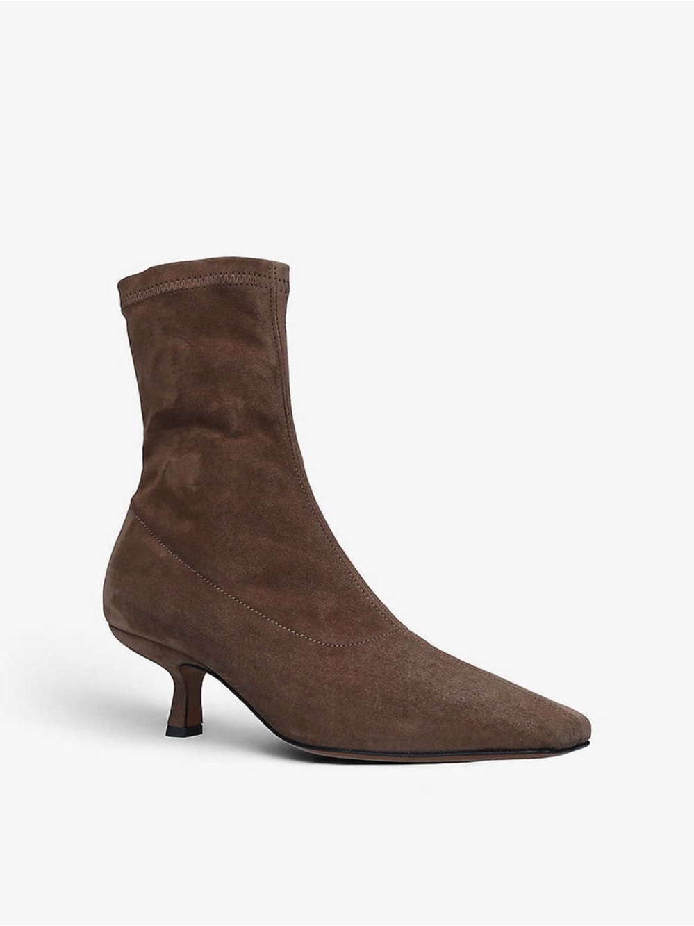By Far Audrey Square-Toe Suede brown 
Ankle Boots
 size 37